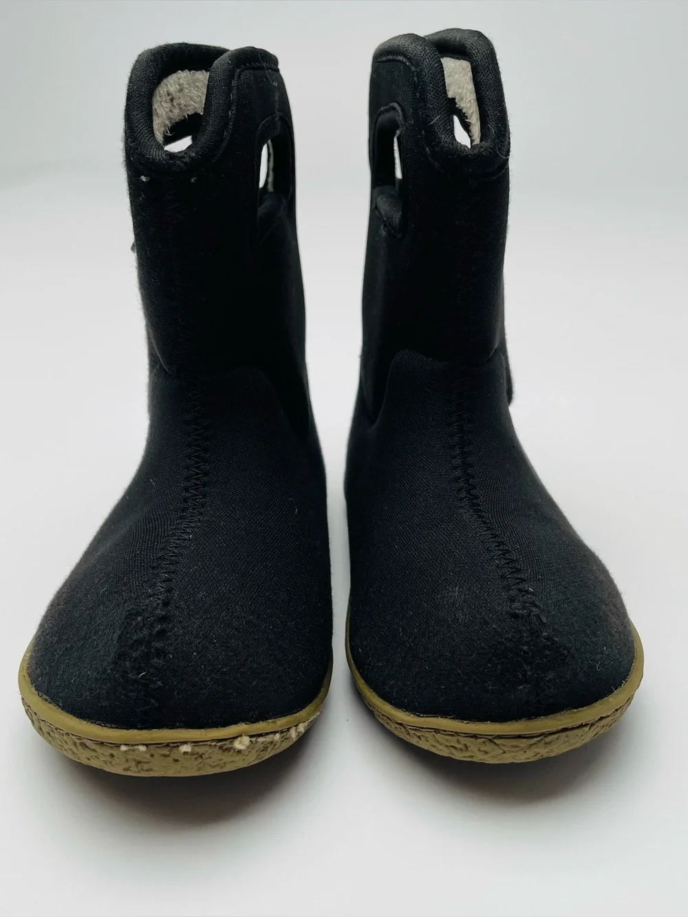 Bogs Baby Toddler Black Waterproof Insulated Snow Boots Size 8 Pull On Handles